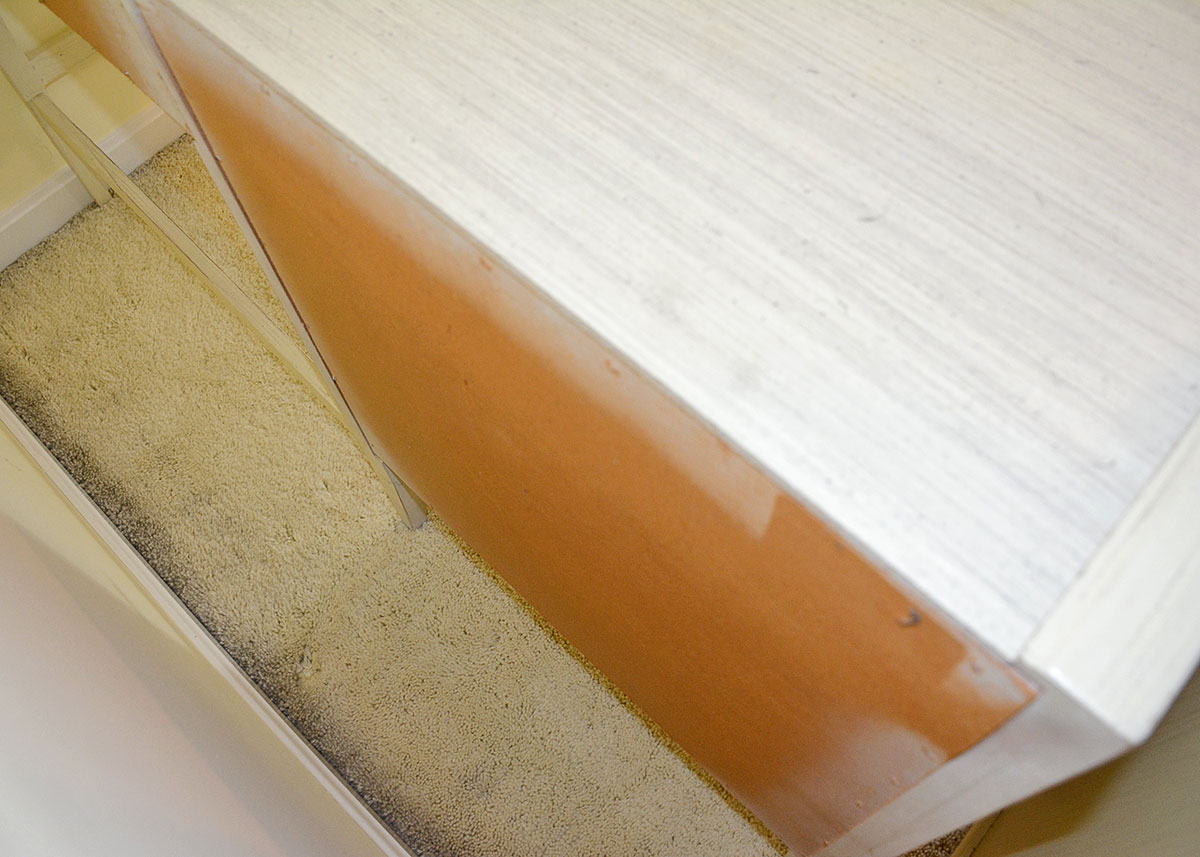 Retro Painted Blue and White Desk and Chair by Basic Witz