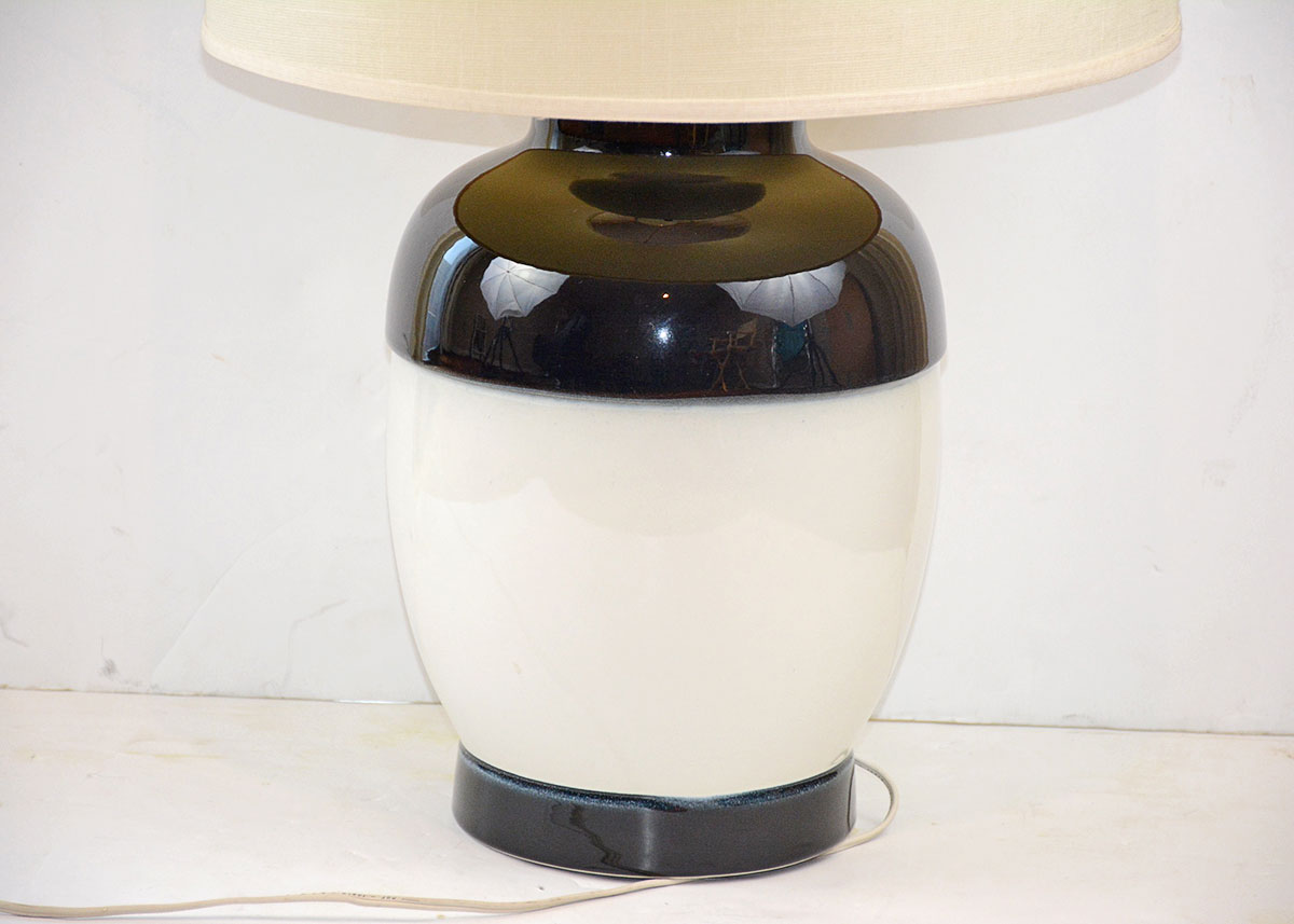 Ceramic Black and White Lamp