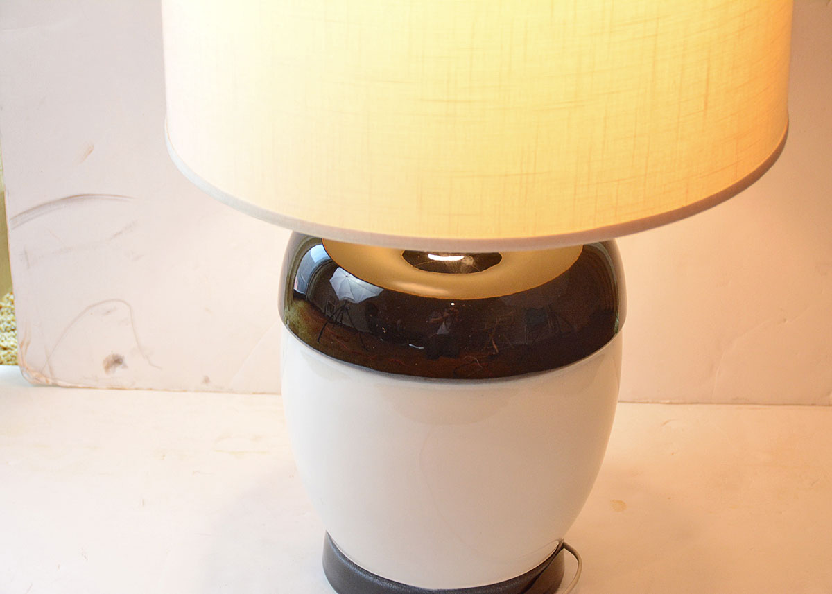 Ceramic Black and White Lamp