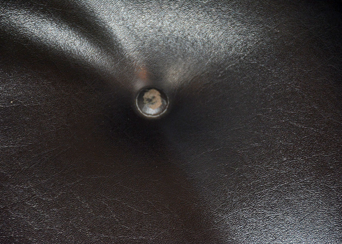 Mid Century Modern Black Leatherette Overman Lounge Chair and Ottoman