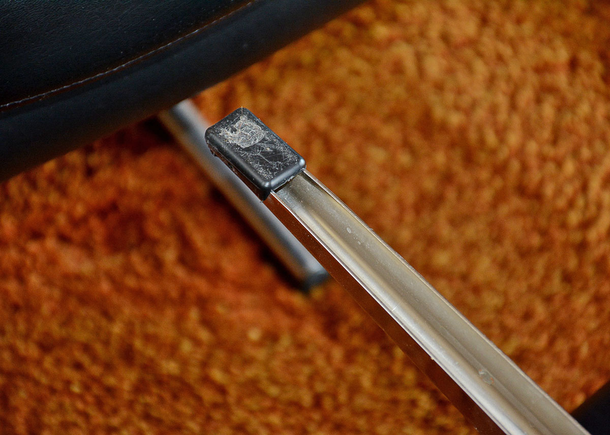 Mid Century Modern Black Leatherette Overman Lounge Chair and Ottoman