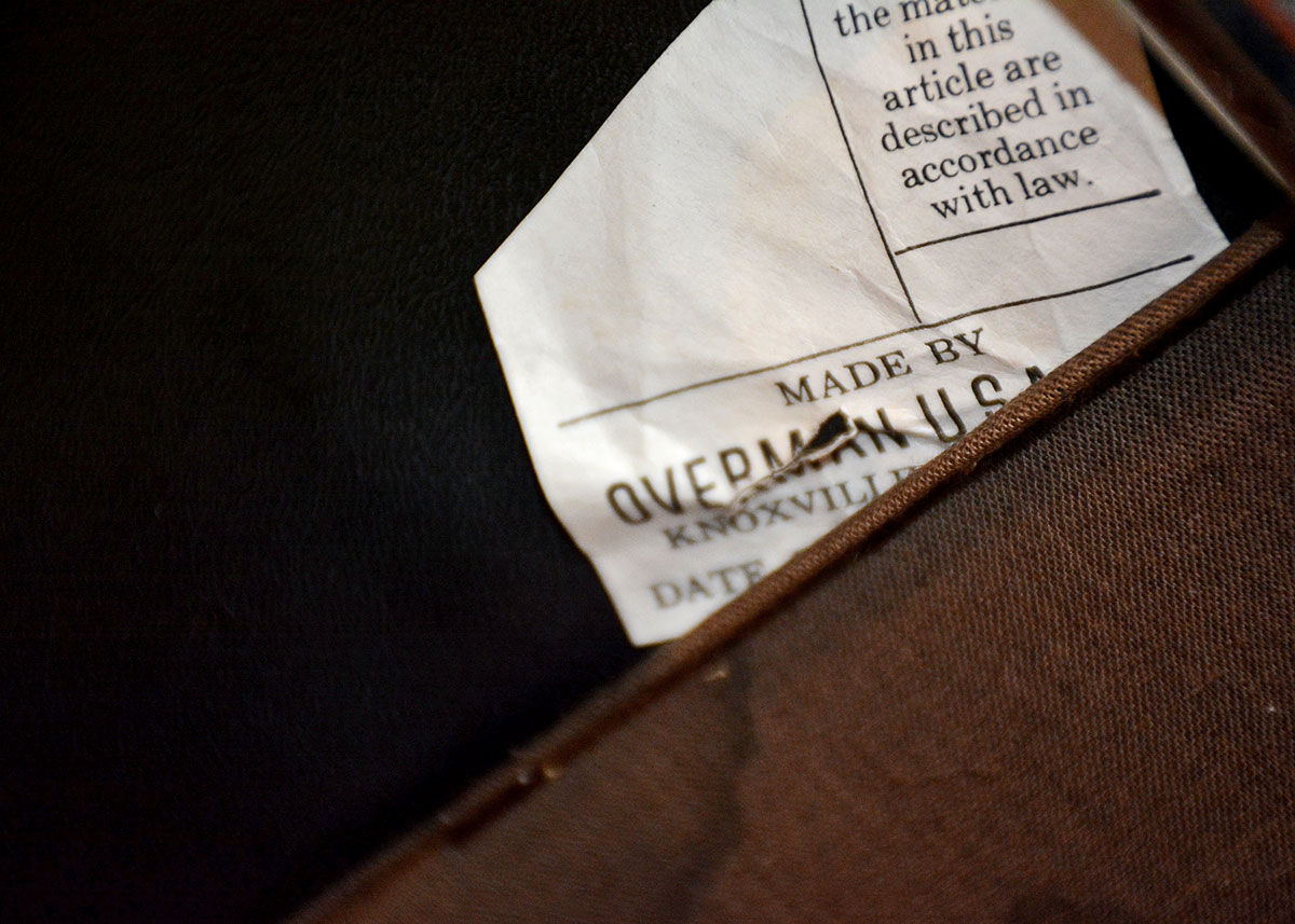 Mid Century Modern Black Leatherette Overman Lounge Chair and Ottoman