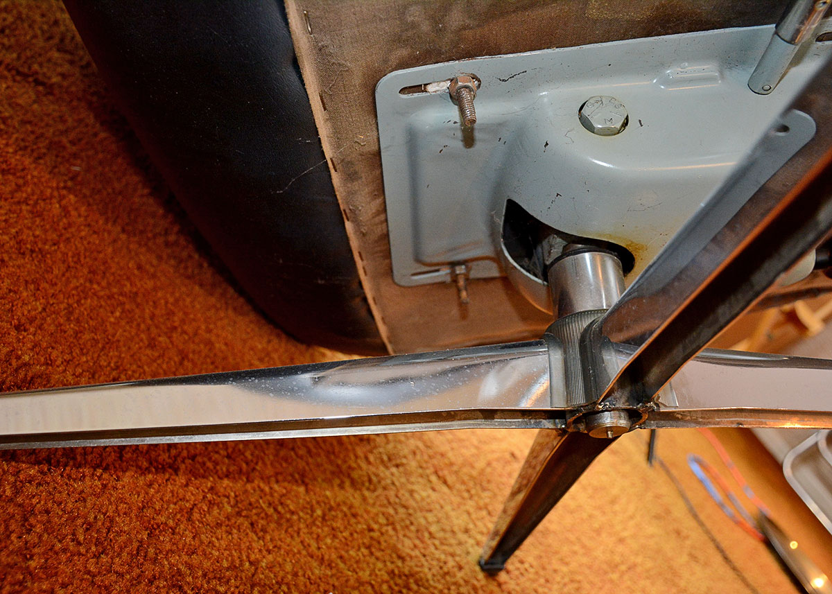 Mid Century Modern Black Leatherette Overman Lounge Chair and Ottoman