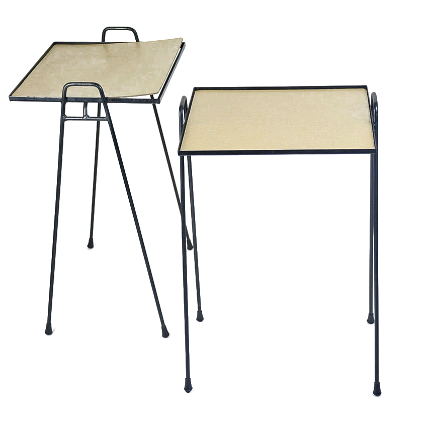 Pair of Mid-Century Black Metal Tables