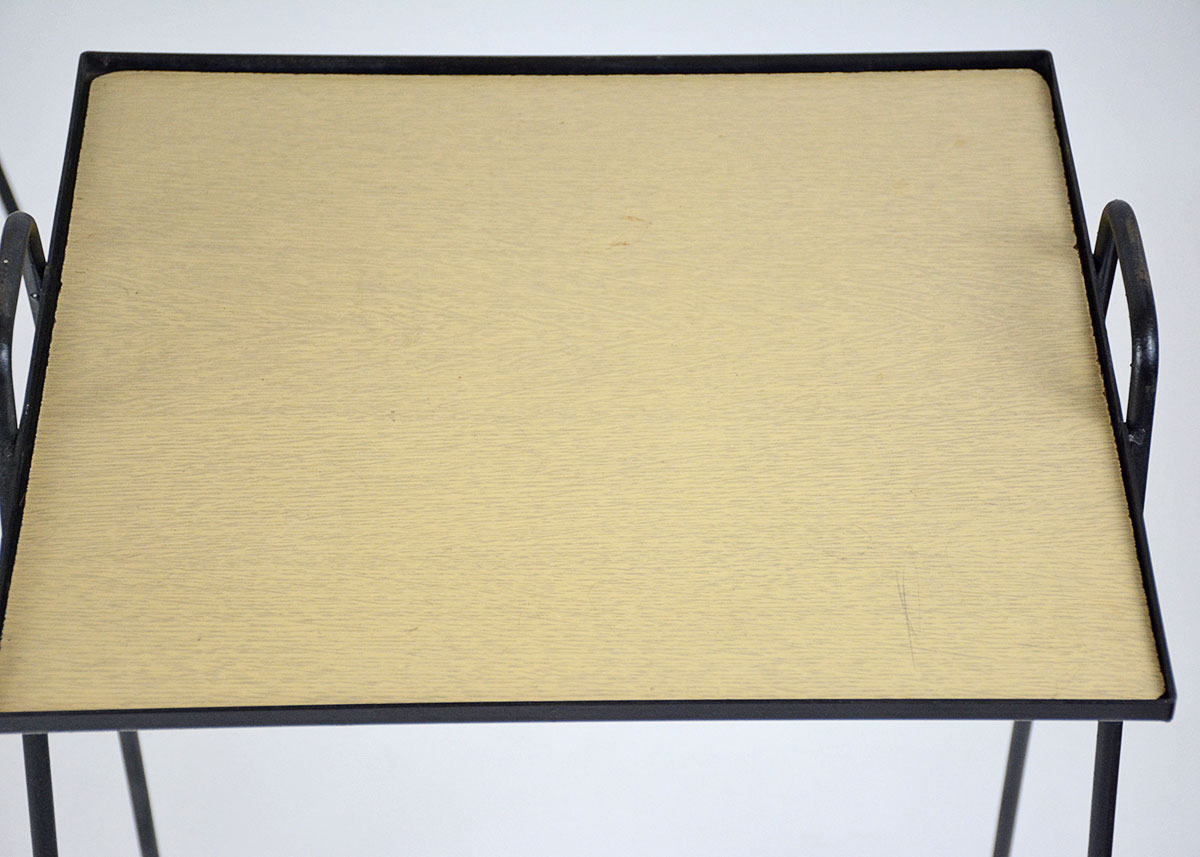 Pair of Mid-Century Black Metal Tables