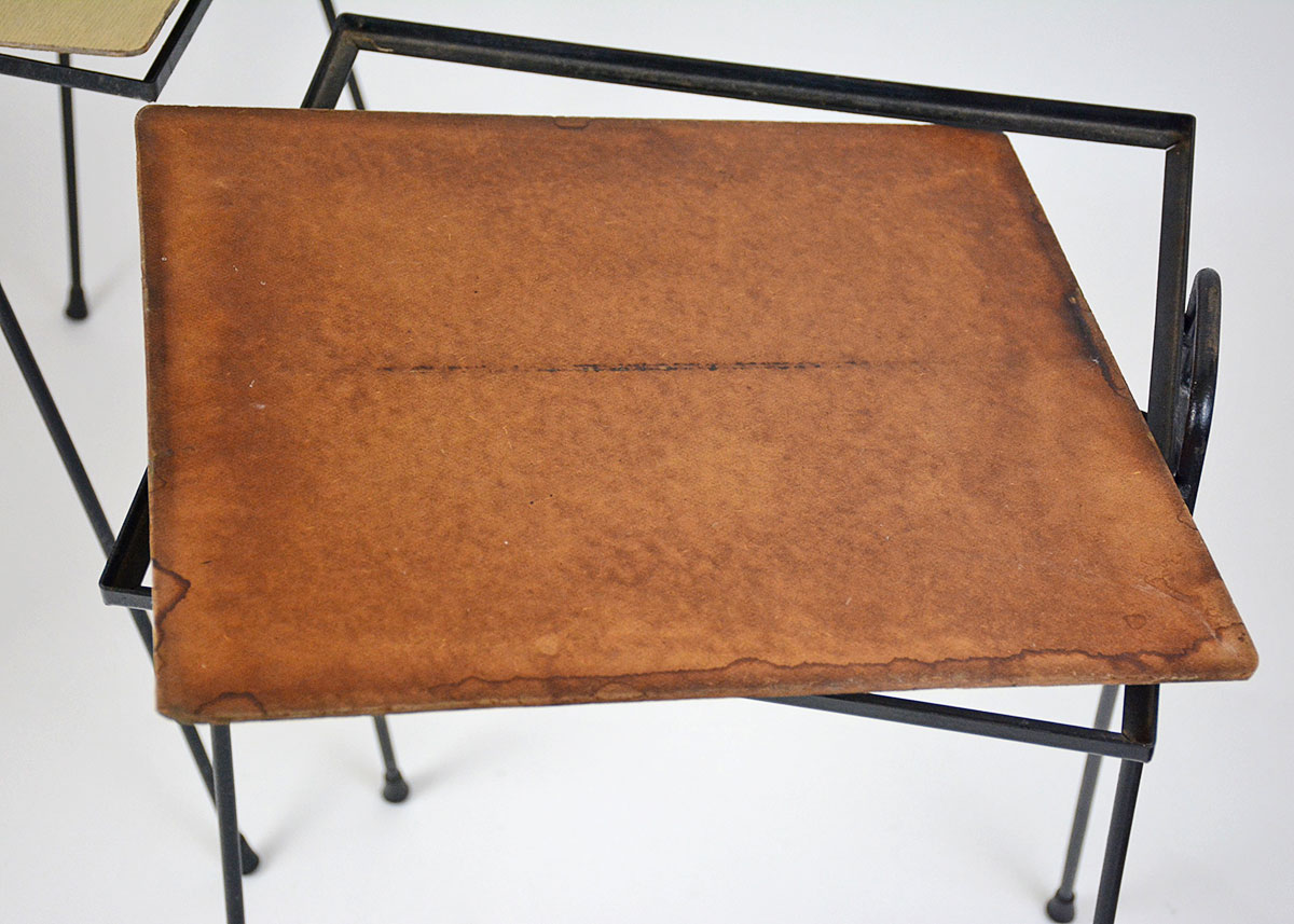 Pair of Mid-Century Black Metal Tables