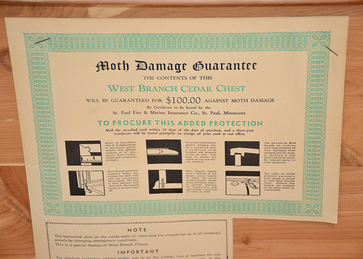 Vintage West Branch Cedar Chest