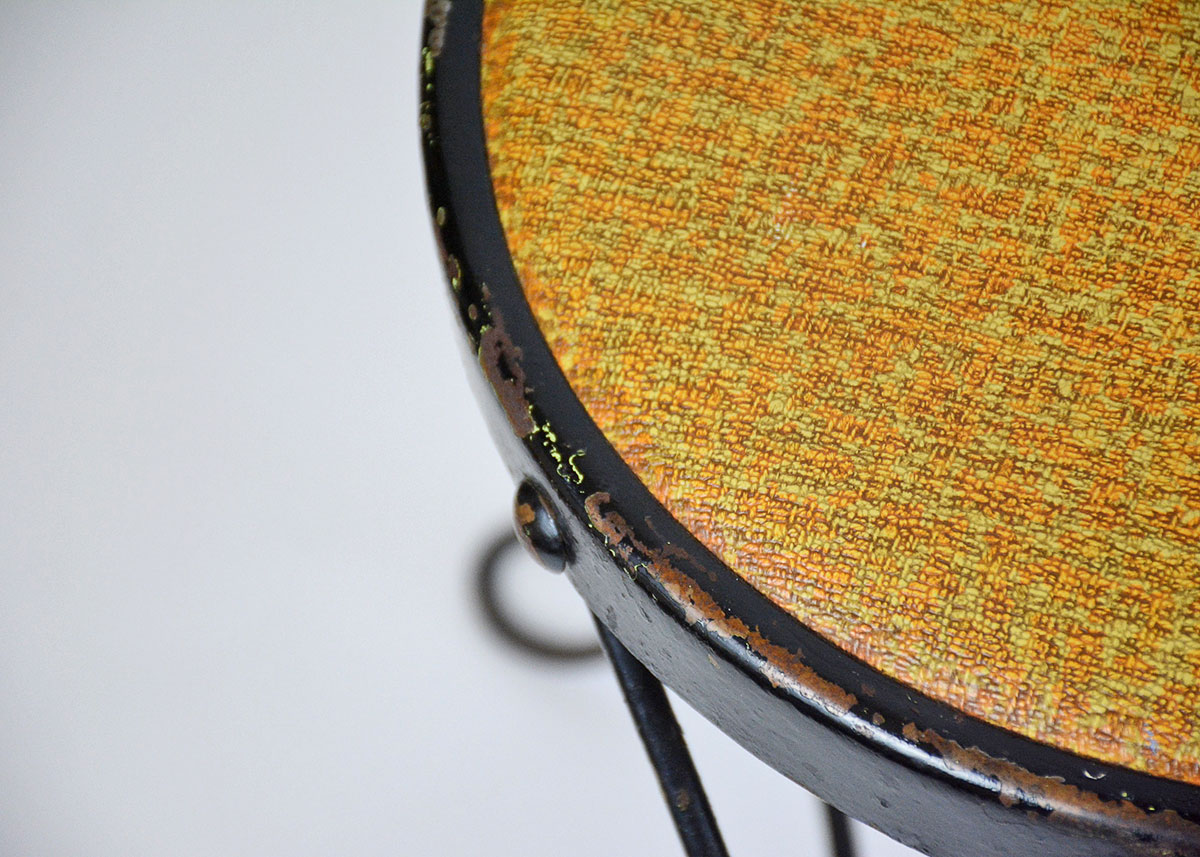 Vintage Black Twisted Metal Stool