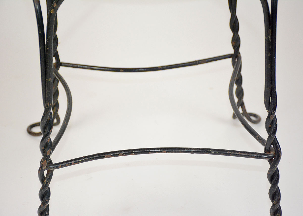 Vintage Black Twisted Metal Stool