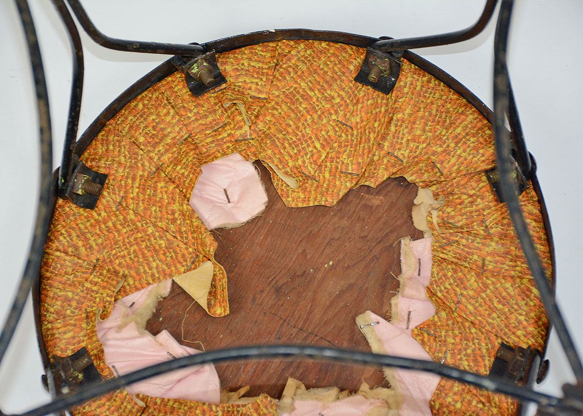 Vintage Black Twisted Metal Stool