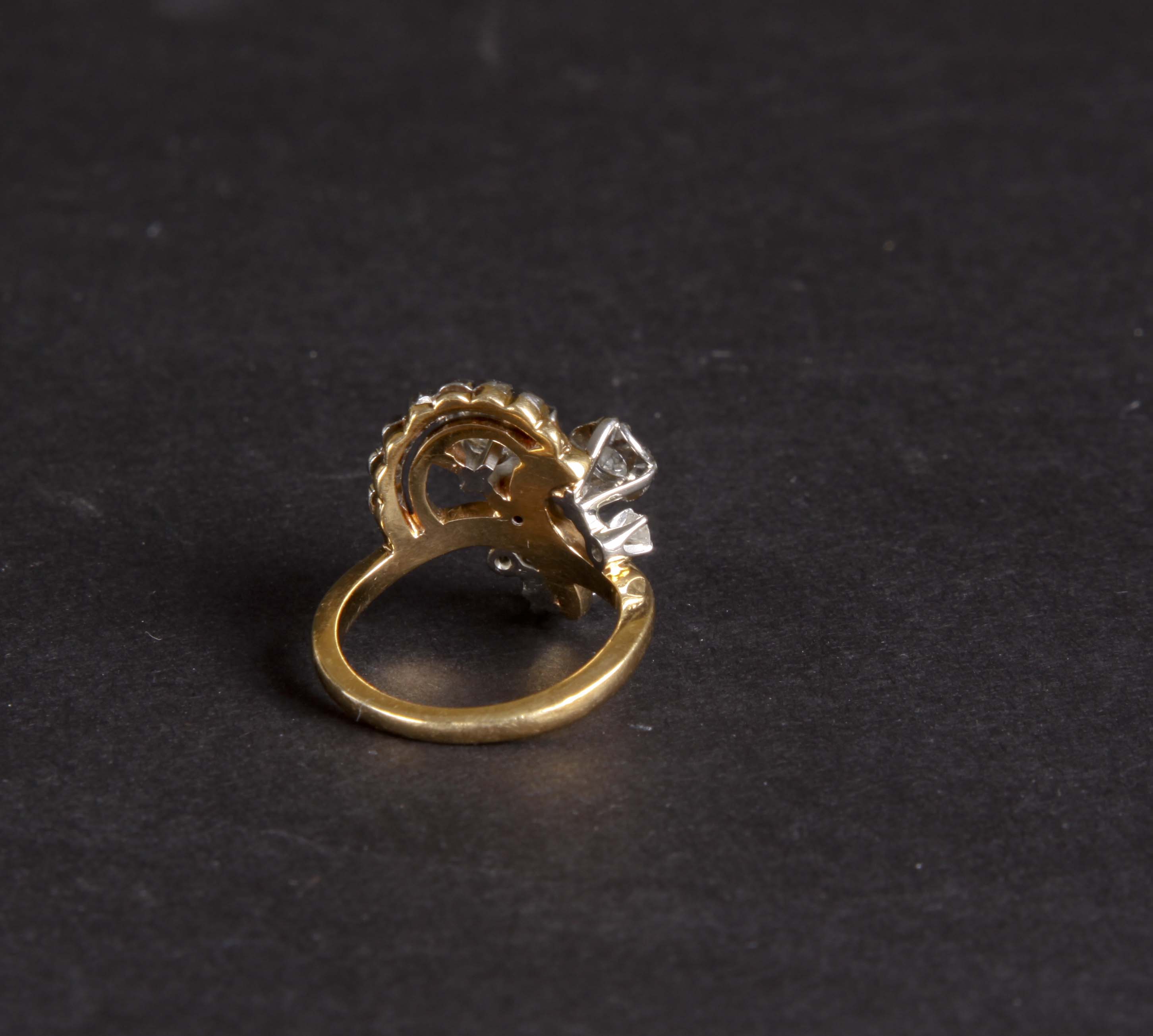 18K Yellow Gold and Diamond Dress Ring