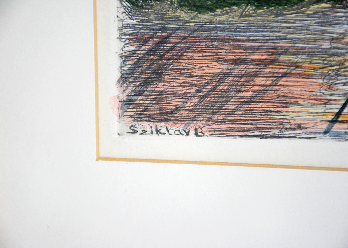 Framed Hand Colored Etching