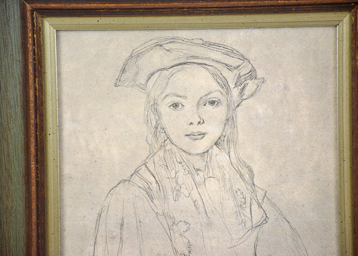 Framed Print of Petite Fille Au Beret by Jean Baptiste Camille Corot