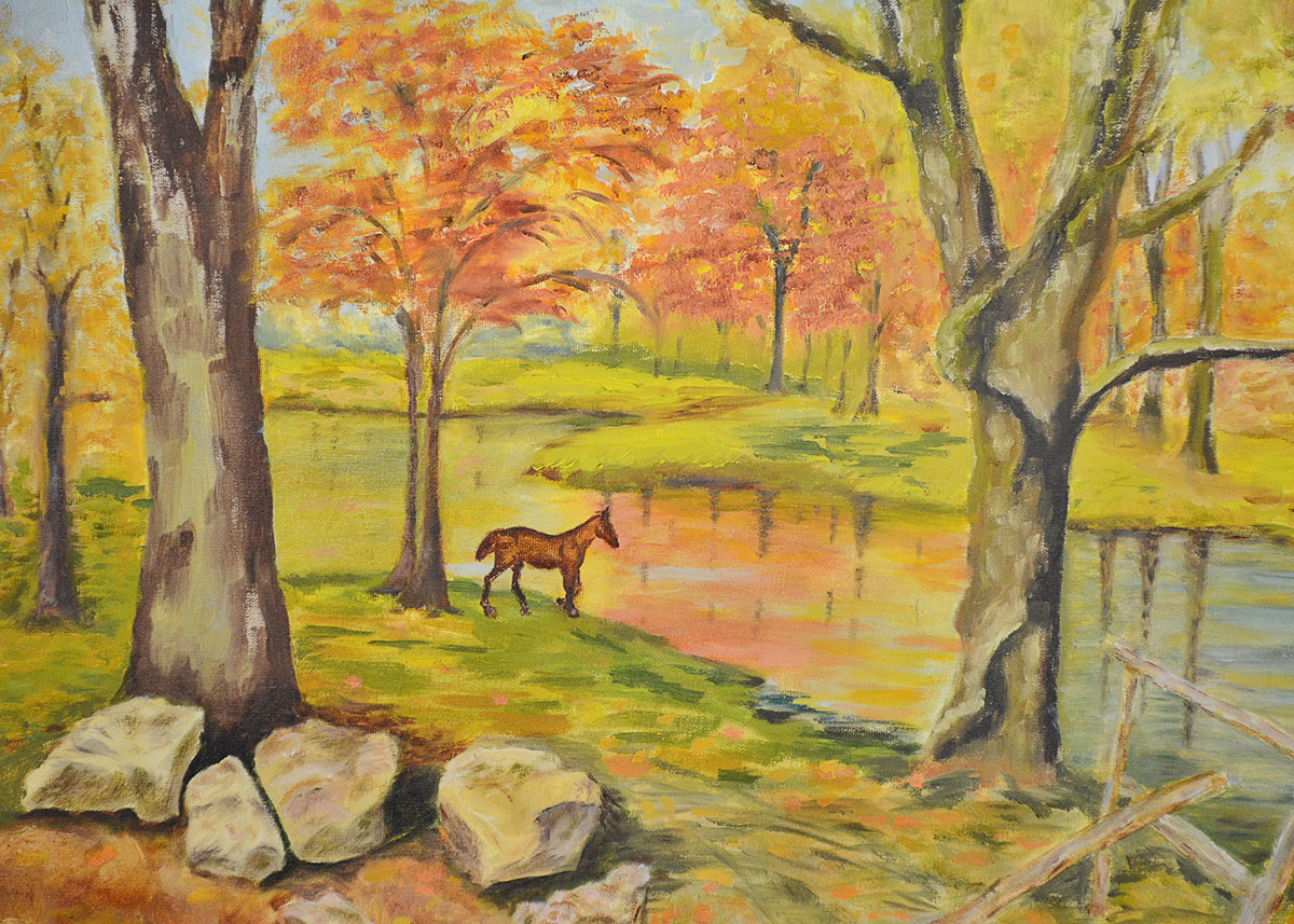 Landscape Oil on Canvas Painting by Florence Morguelan