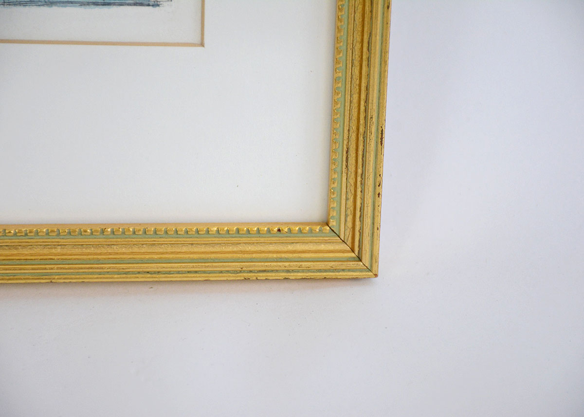 Framed Hand Colored Etching