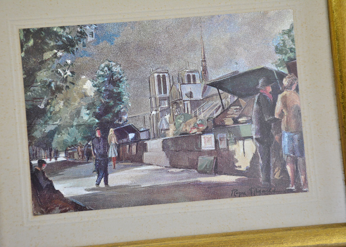 Pair of Framed Reflective Prints Depicting Street Scenes