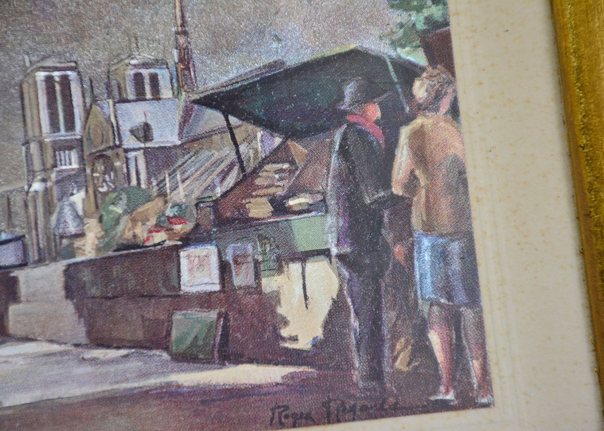 Pair of Framed Reflective Prints Depicting Street Scenes