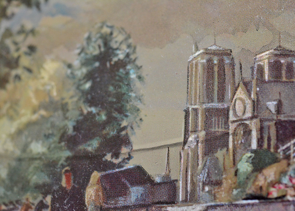 Pair of Framed Reflective Prints Depicting Street Scenes