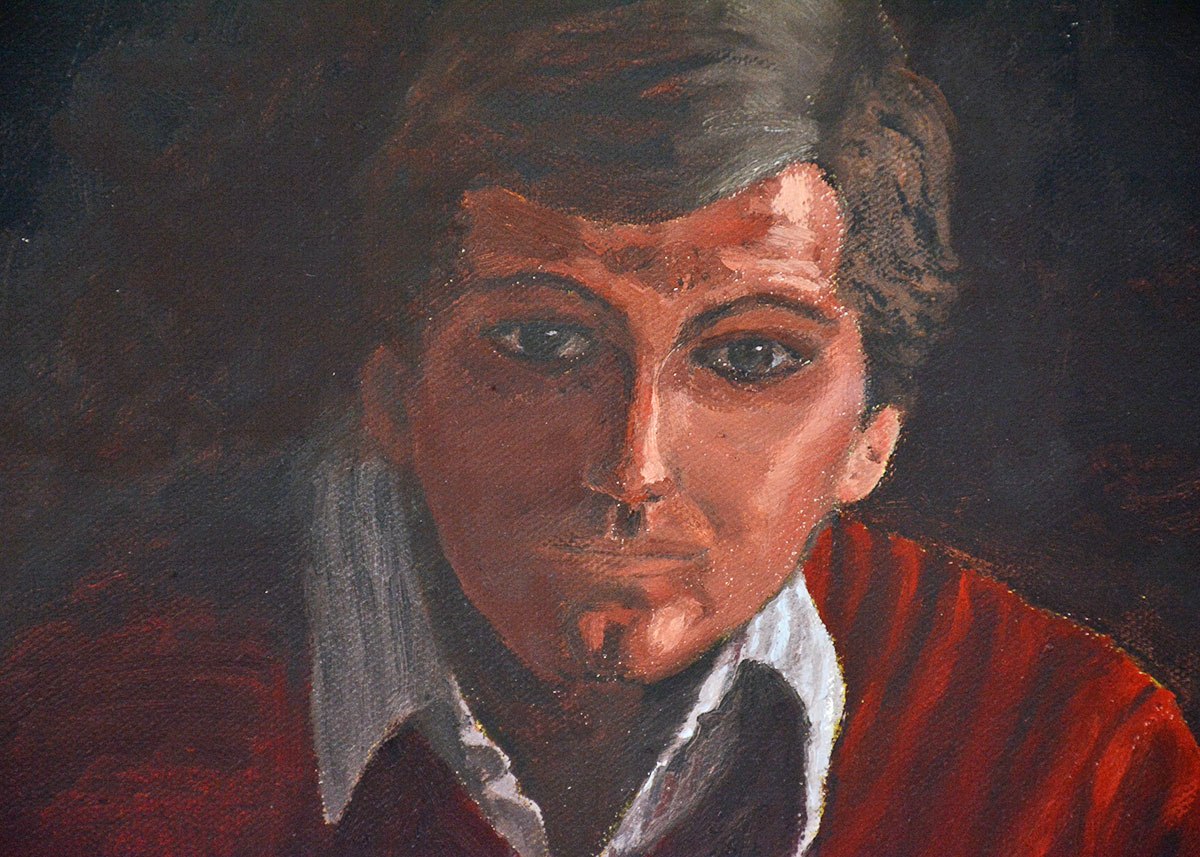 Oil Painted Portrait by Florence Morguelan of a Man with Intent Gaze