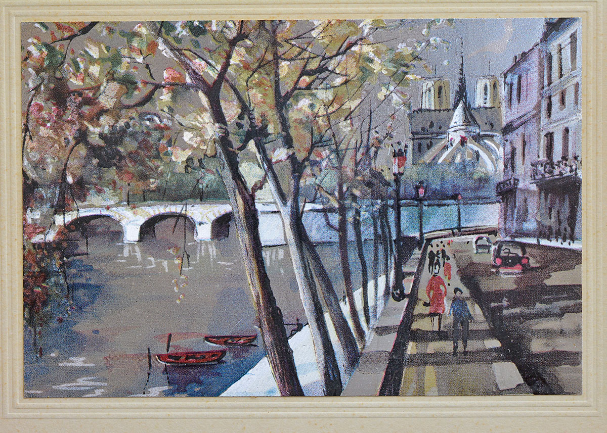 Pair of Framed Reflective Prints Depicting Street Scenes