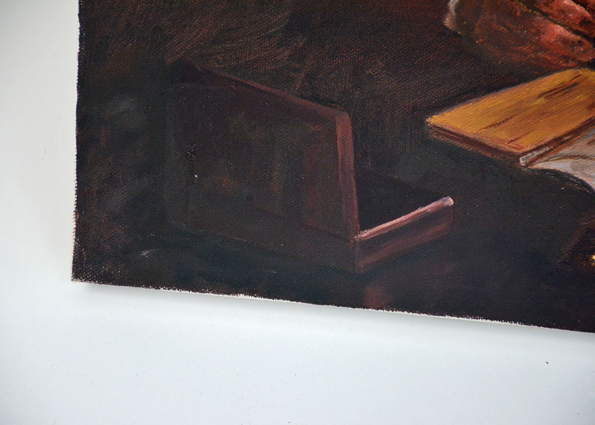 Oil Painted Portrait by Florence Morguelan of a Man with Intent Gaze