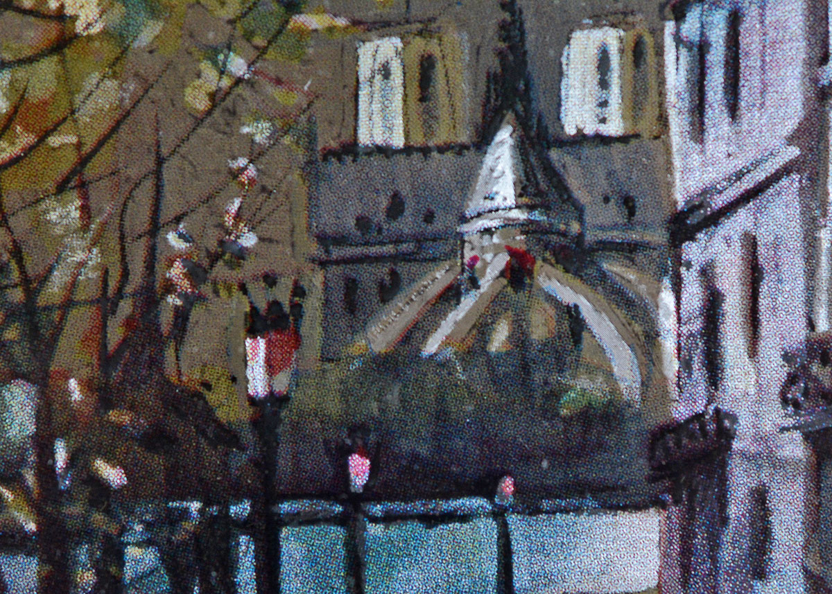 Pair of Framed Reflective Prints Depicting Street Scenes