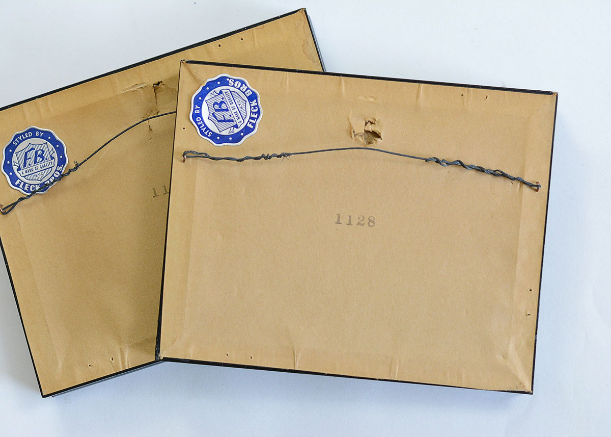 Pair of Framed Reflective Prints Depicting Street Scenes