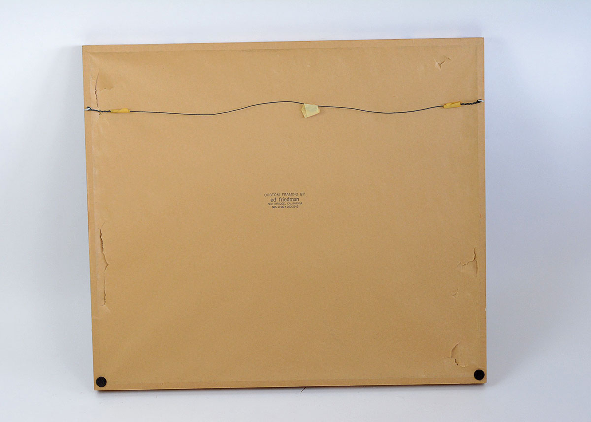 Framed Vintage Watercolor Painting of an Interior Scene