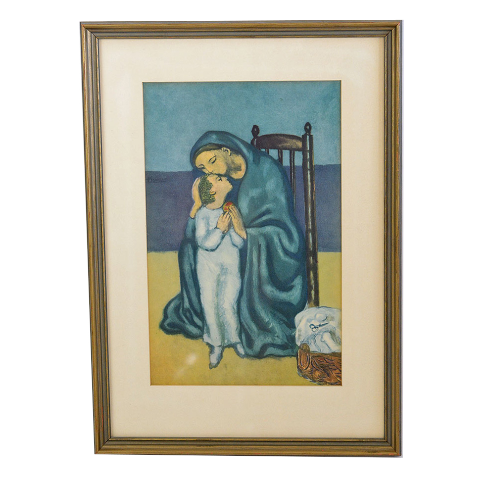 Framed Print Depicting Mary and Young Jesus