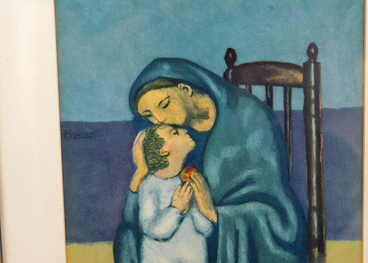 Framed Print Depicting Mary and Young Jesus