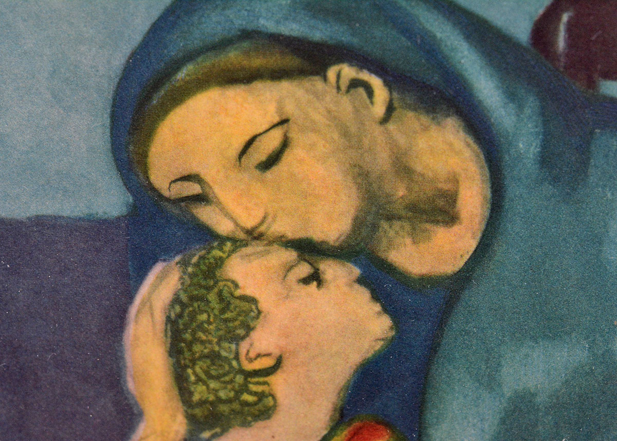 Framed Print Depicting Mary and Young Jesus