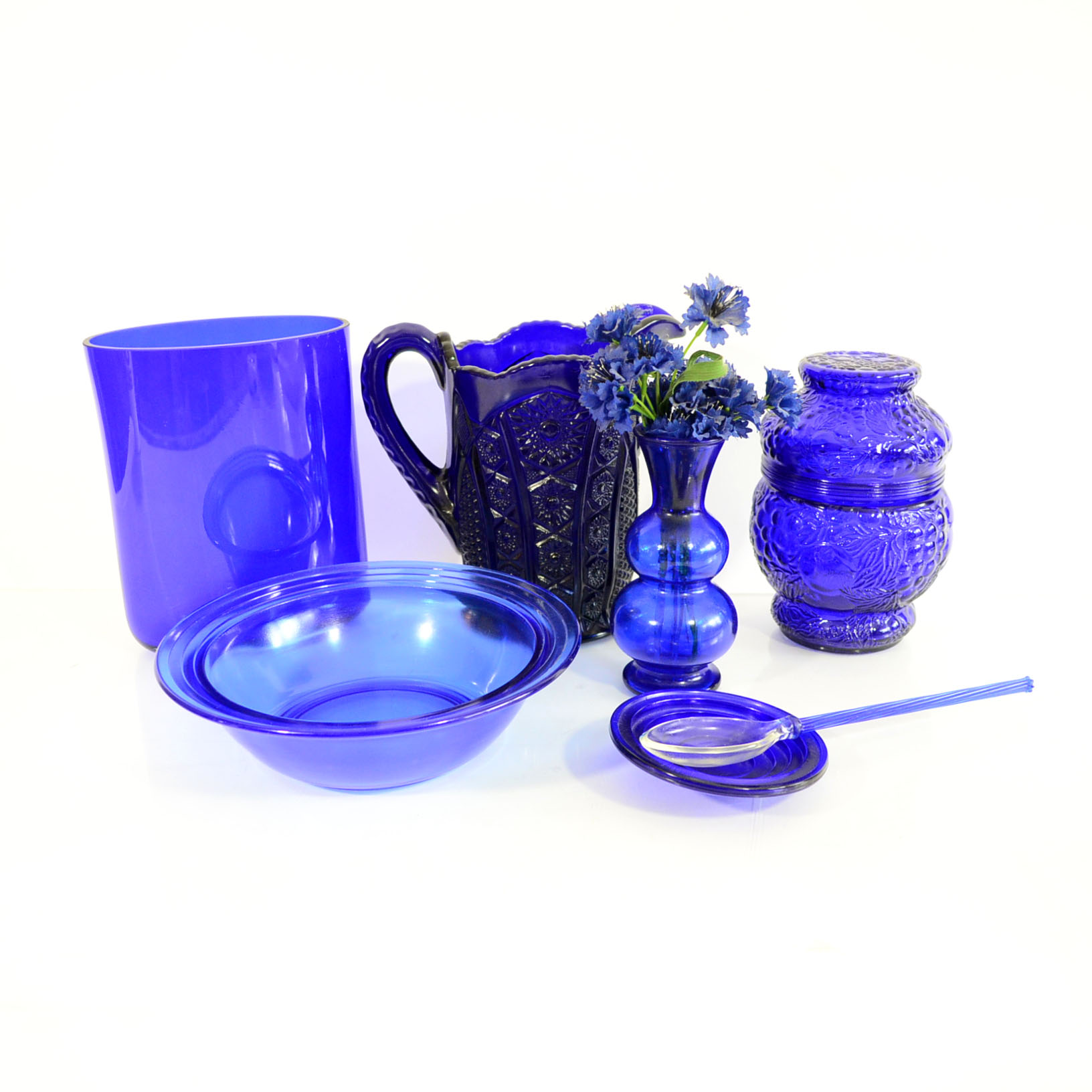 Collection Of Cobalt Blue Glass Decor