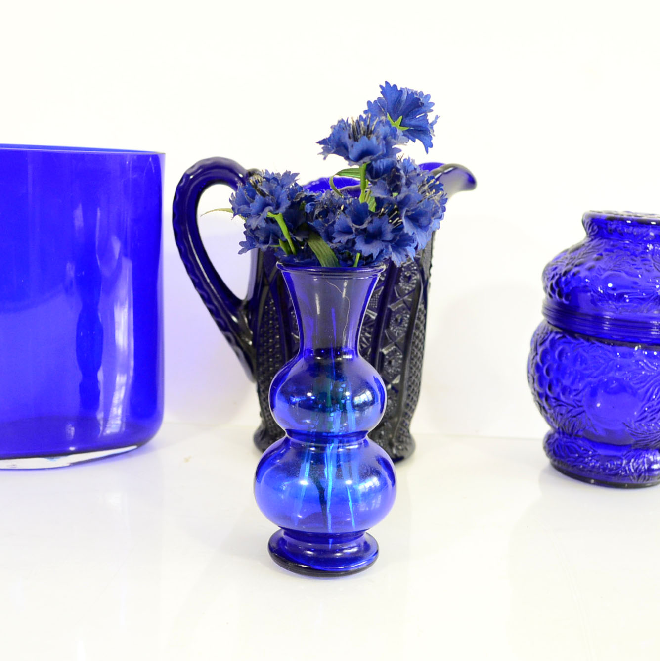 Collection Of Cobalt Blue Glass Decor