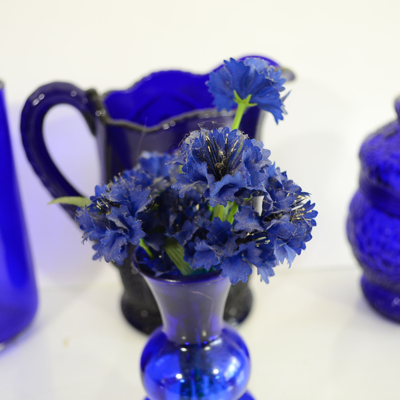 Collection Of Cobalt Blue Glass Decor