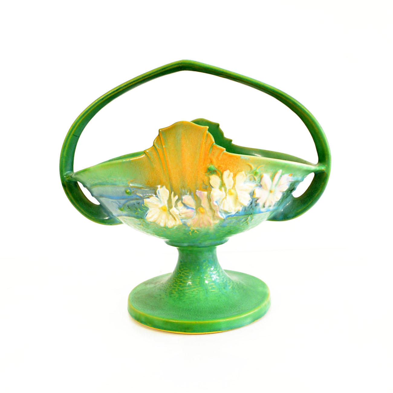 Vintage Roseville "Cosmos" Basket Vase