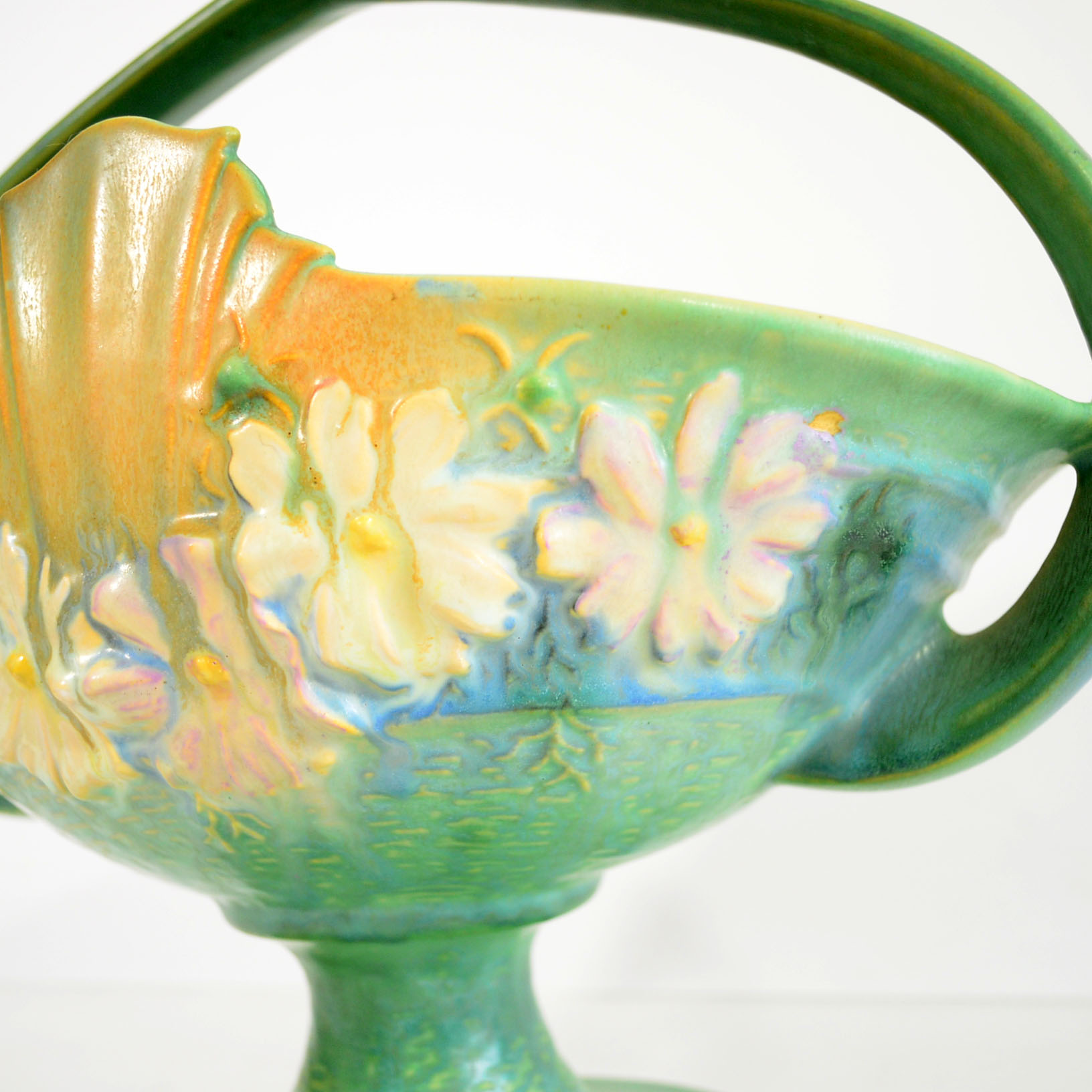 Vintage Roseville "Cosmos" Basket Vase