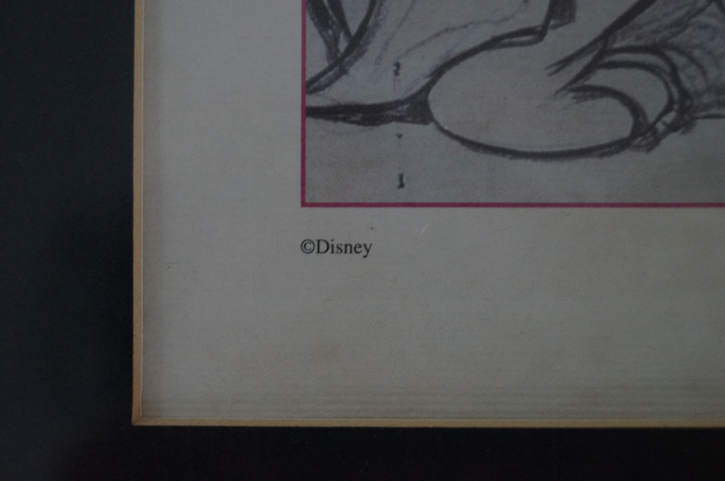 Signed Print of a Disney Story Sketch of Mickey and Pluto