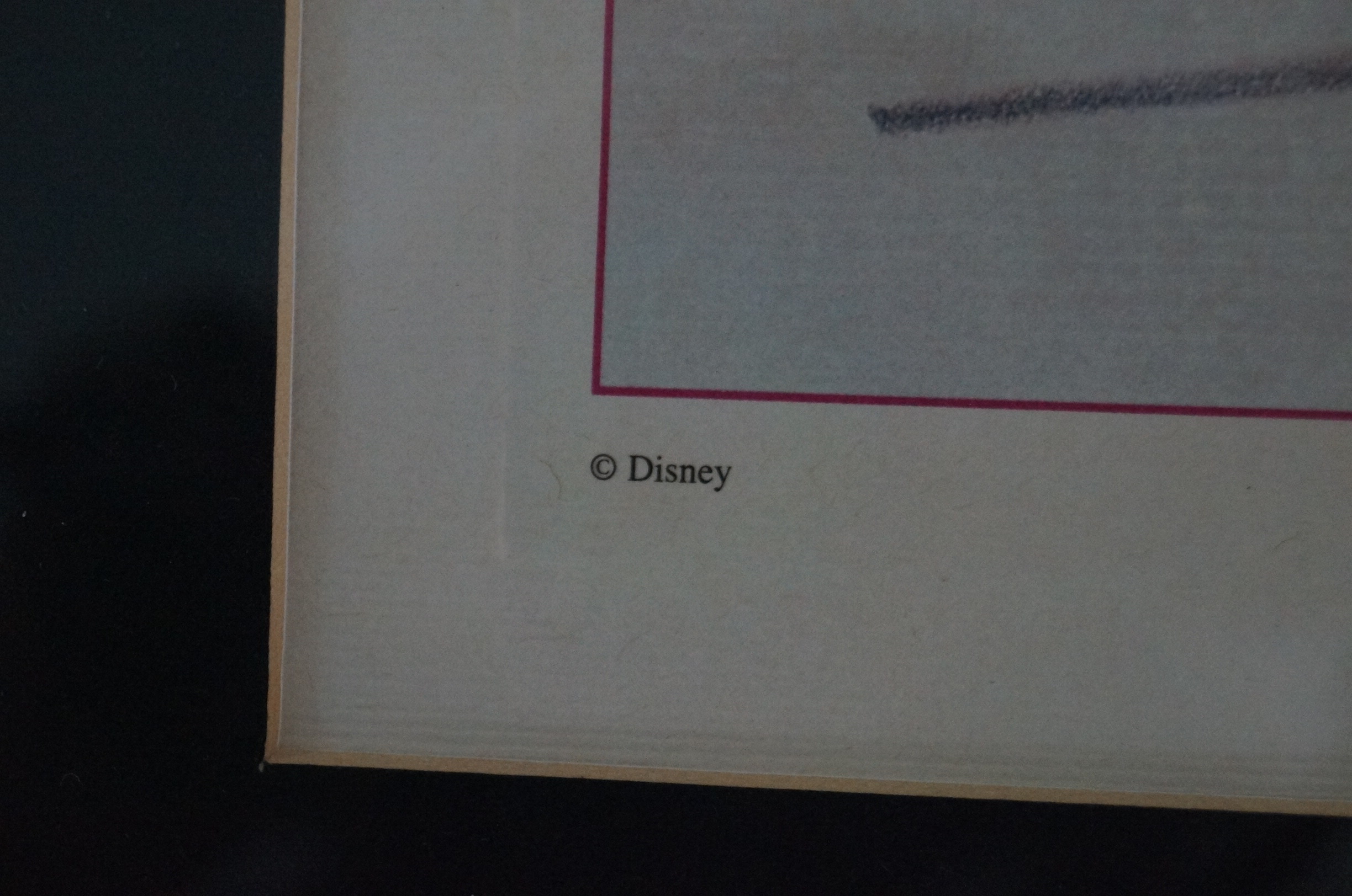 Vintage Signed Print of a Disney Sketch of Mickey