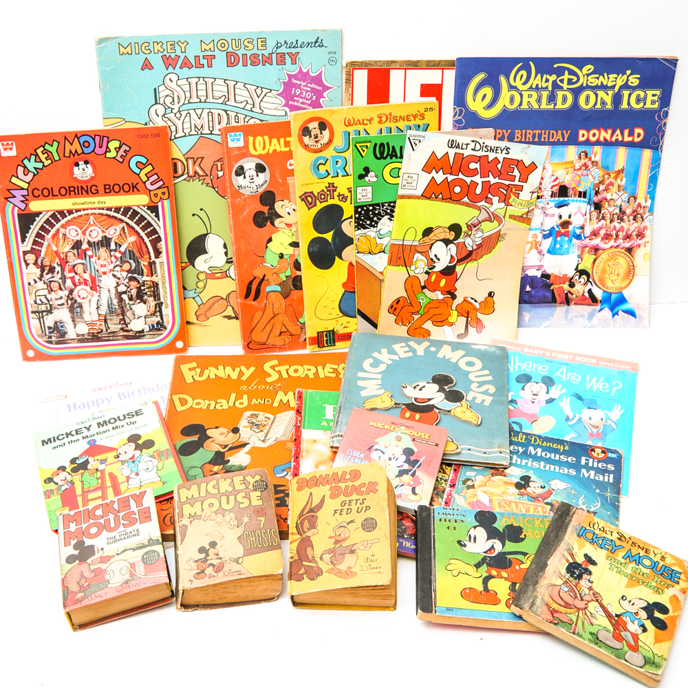 Vintage Mickey Mouse and Walt Disney Children's Books