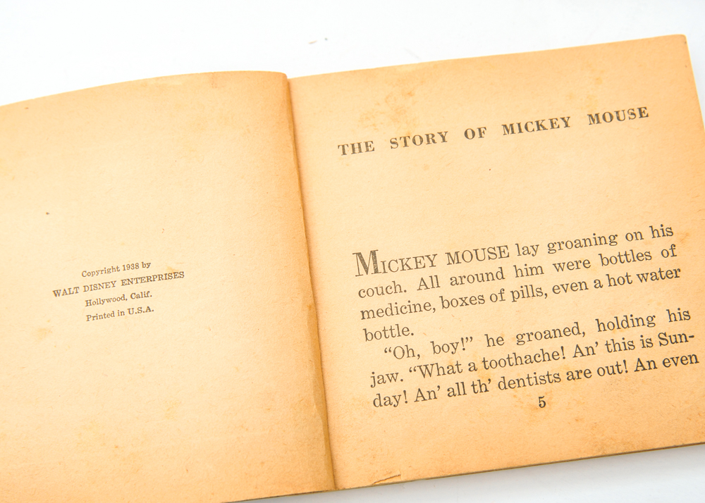 Vintage Mickey Mouse and Walt Disney Children's Books