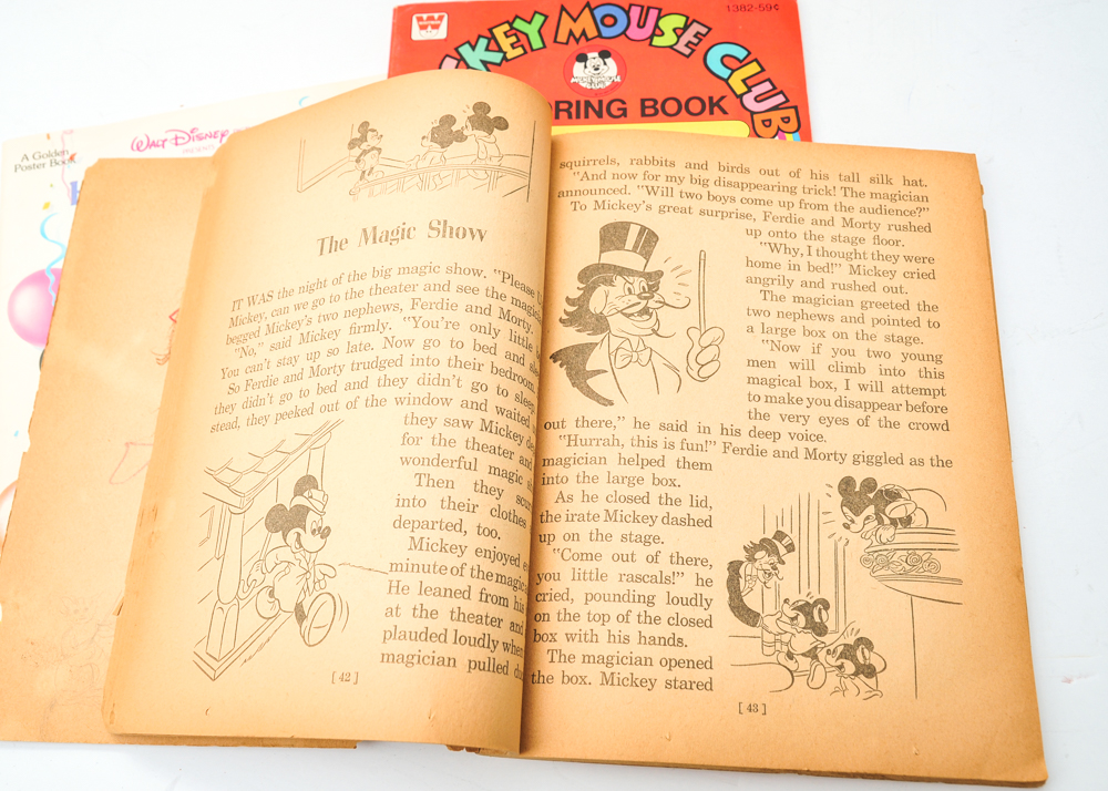 Vintage Mickey Mouse and Walt Disney Children's Books