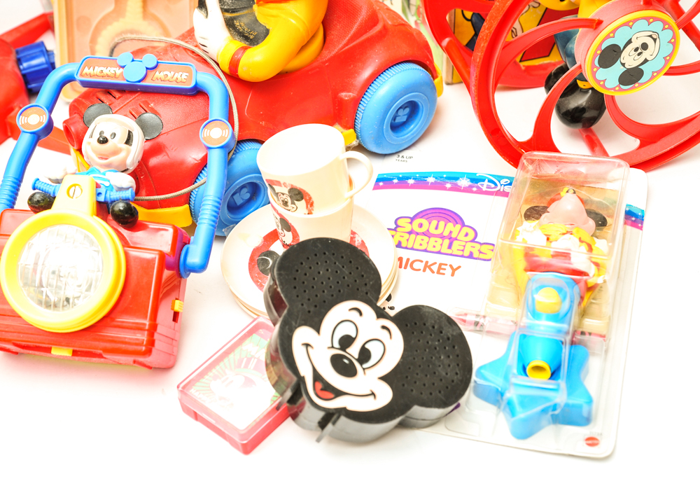 Collection of Vintage Disney and Mickey Mouse Toys