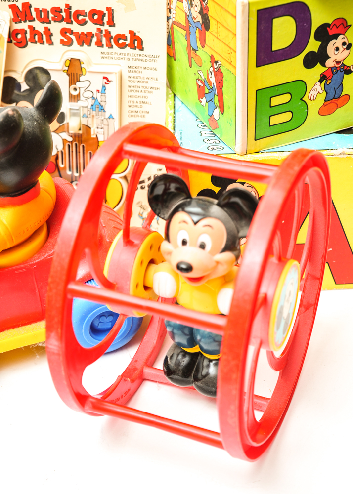 Collection of Vintage Disney and Mickey Mouse Toys