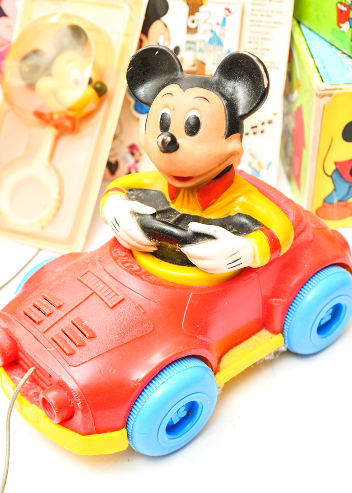Collection of Vintage Disney and Mickey Mouse Toys