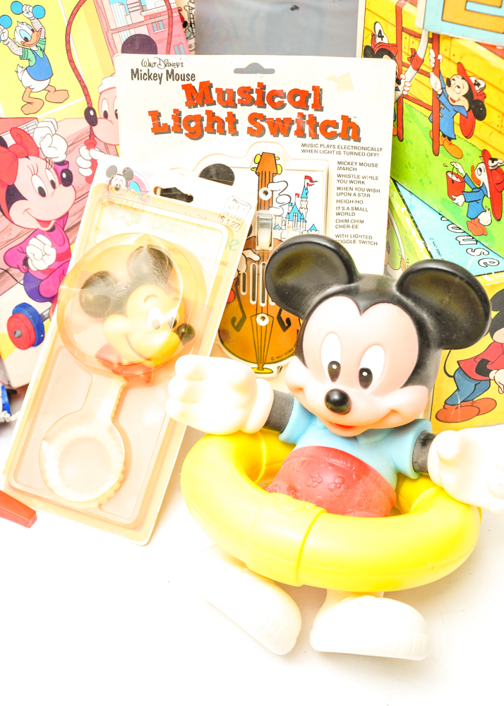Collection of Vintage Disney and Mickey Mouse Toys