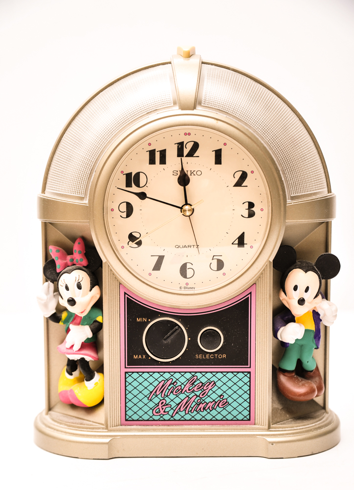 Seiko Jukebox Clock and Vintage Mickey Mouse Clock