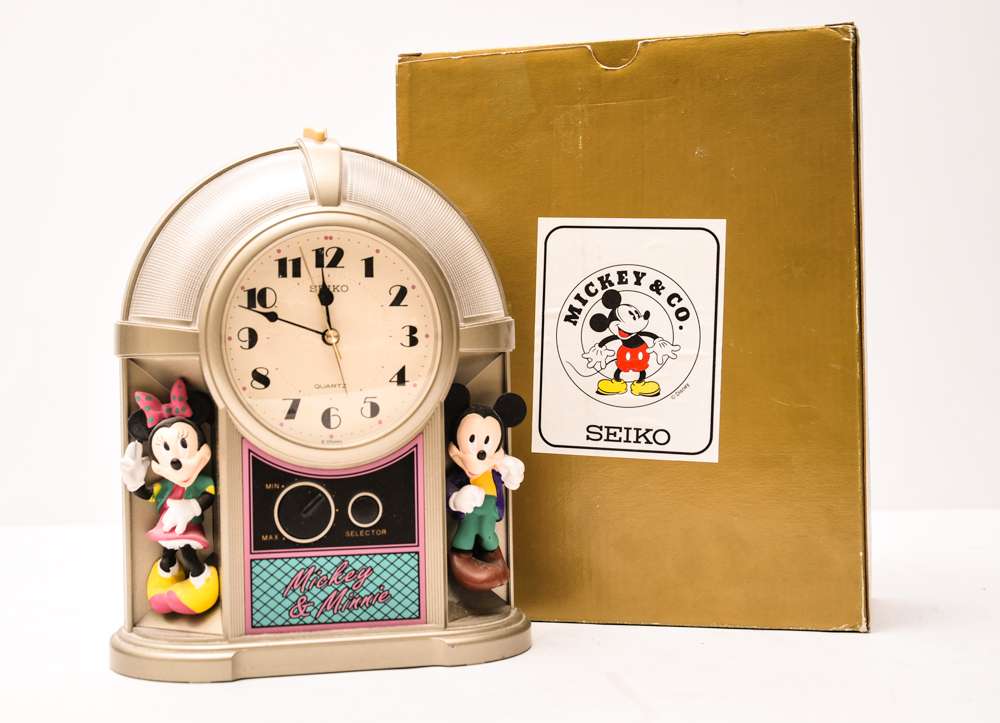 Seiko Jukebox Clock and Vintage Mickey Mouse Clock