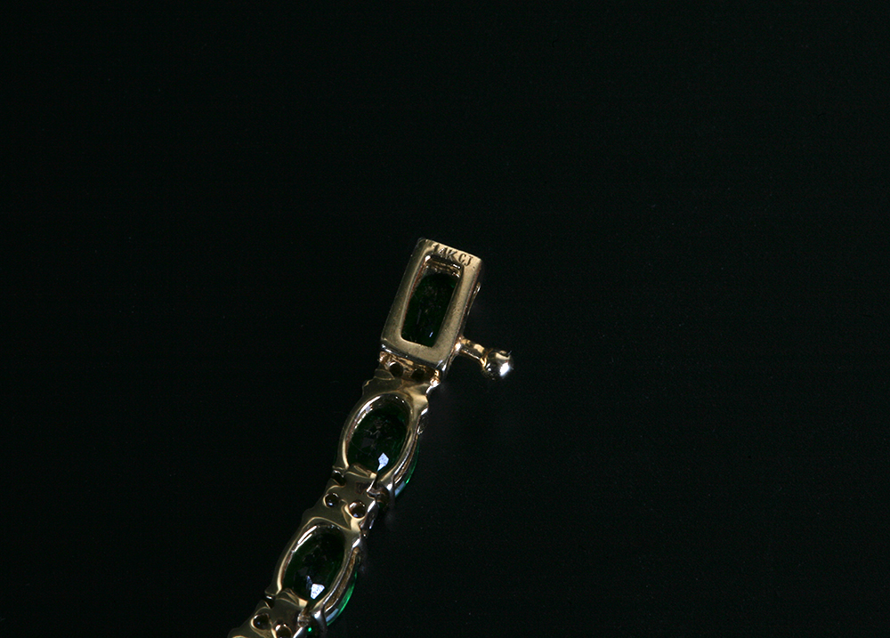 14K Tsavorite Garnet and Diamond Tennis Bracelet