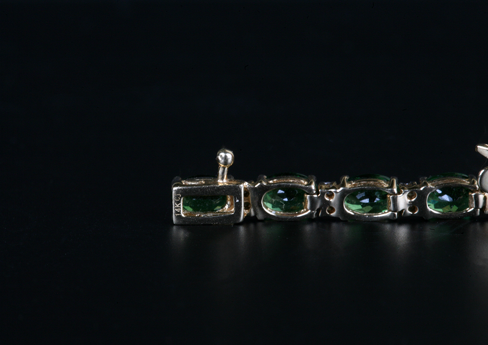 14K Tsavorite Garnet and Diamond Tennis Bracelet