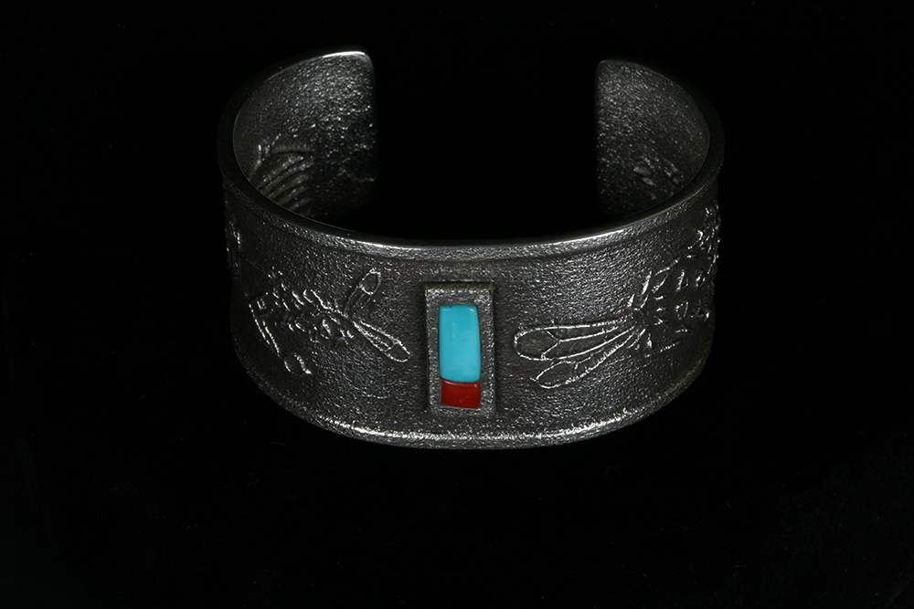 Sterling Silver Lee Begay Navajo Cuff Bracelet